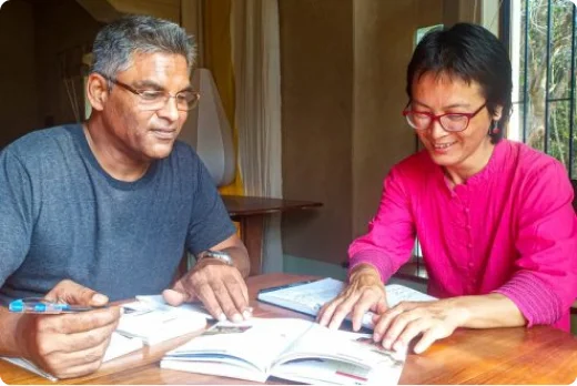 Private language class at Auroville Language Lab