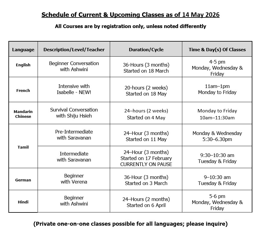 Course schedule